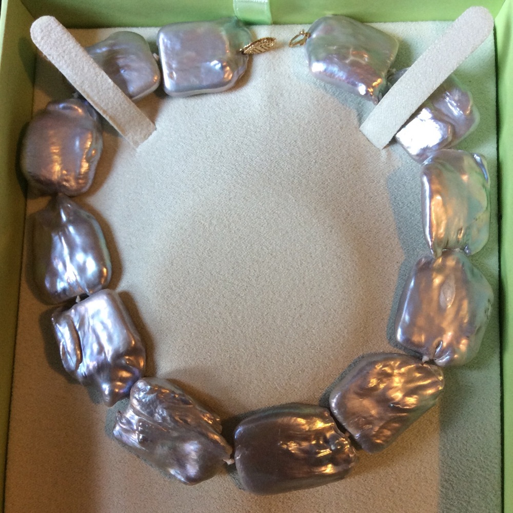 Ross-Simons Extra Large Silver Grey Baroque Pearl Necklace
